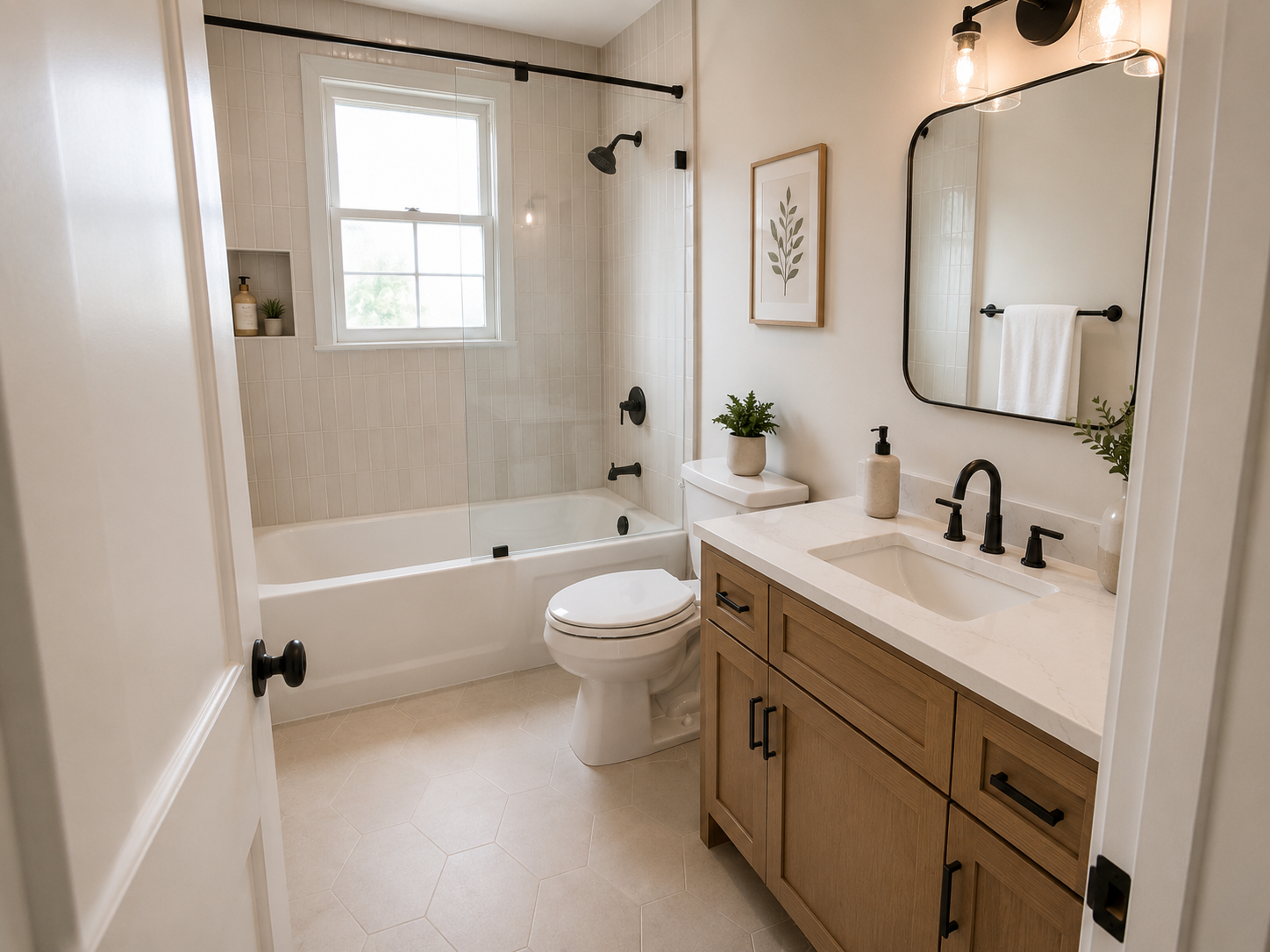 Spa-like bathroom after remodel