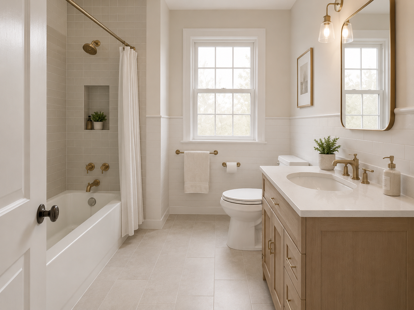Modern bathroom remodeling with premium tile and vanity